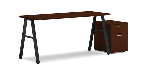 60W x 24D A-Leg Desk with Mobile Box/File Pedestal