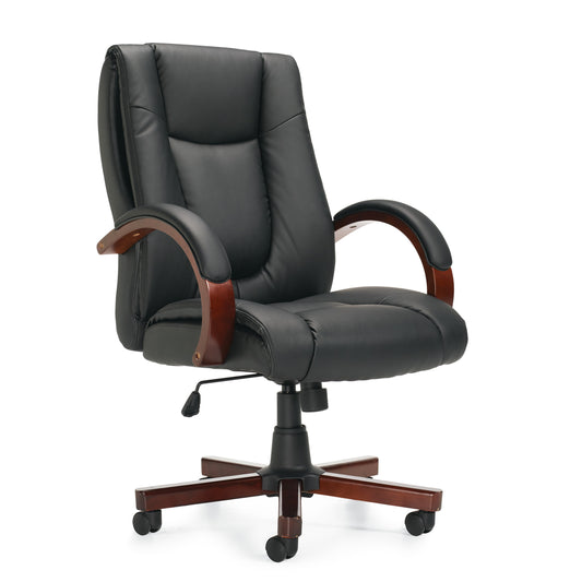 Offices to Go OTG11300B LuxPlus Tilter Chair w/ Wood Arms and Base