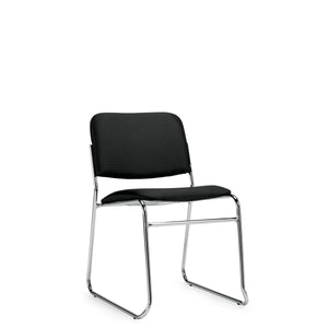 11697 Armless Fabric Stack Chair with Sled Base