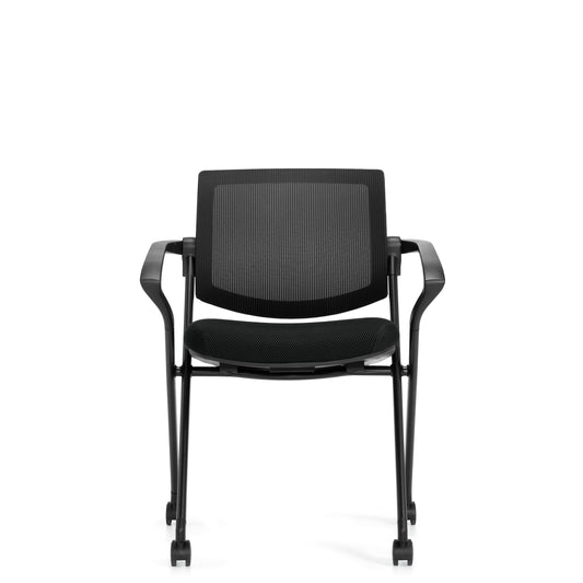OTG11340B Mesh Back Flip Seat Nesting Chair