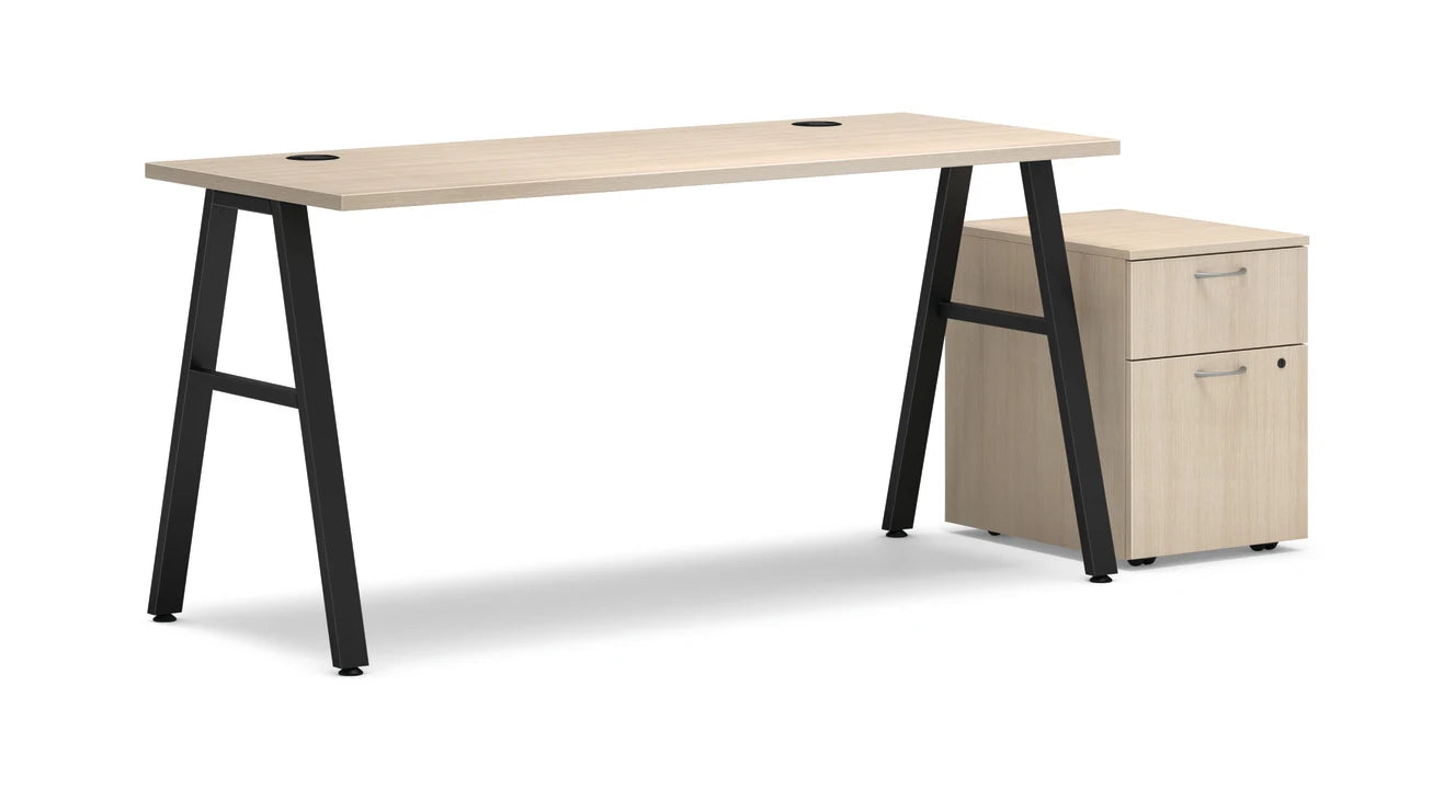 MOD 60W x 24D A-Leg Desk with Mobile Box/File Pedestal