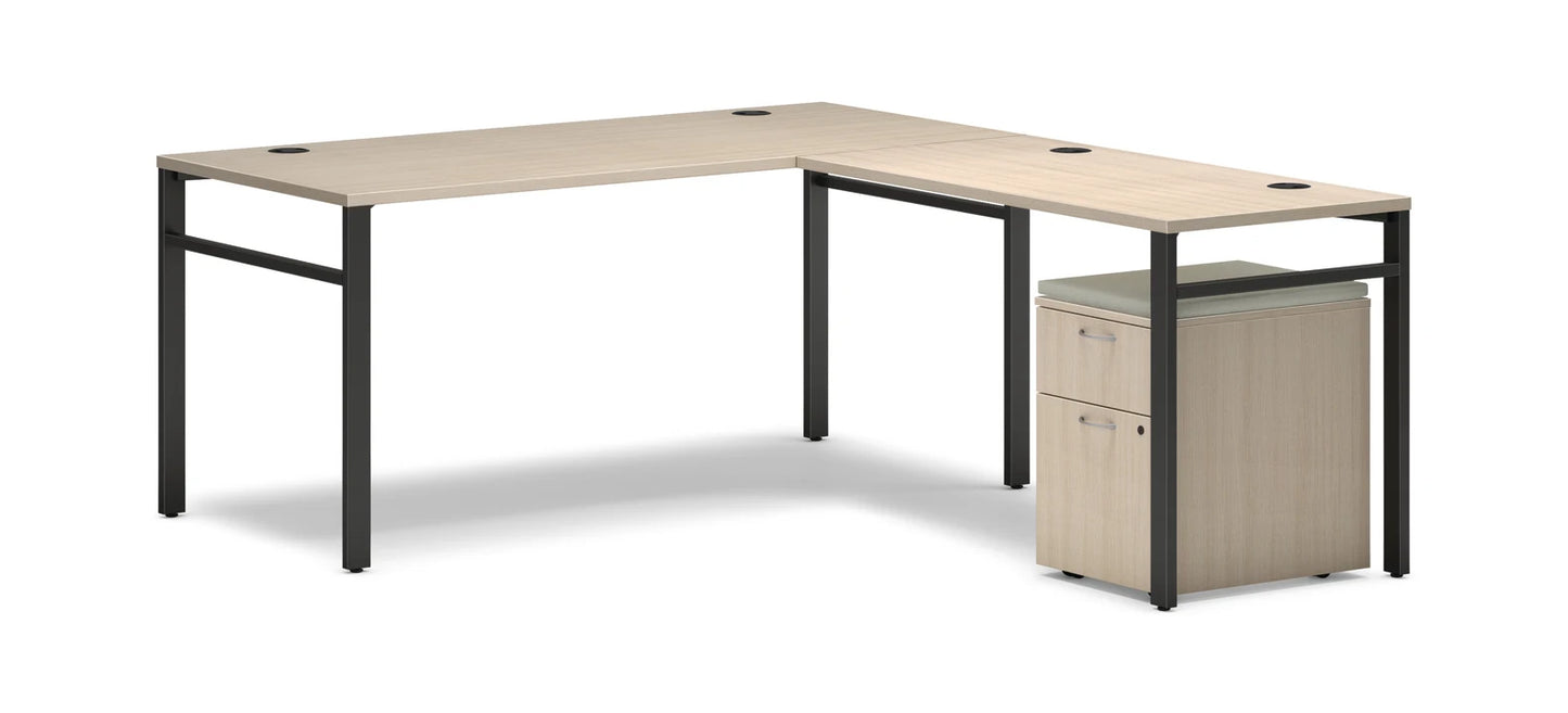 MOD U-Leg L-Shape Desk with Mobile B/F Pedestal 66"W x 78"D