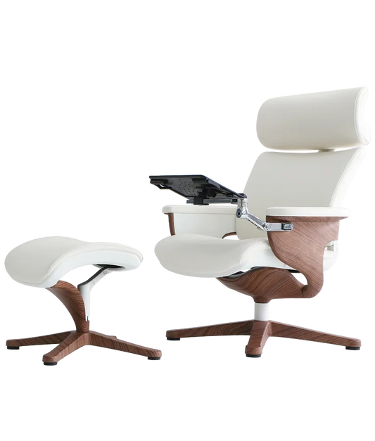 NUVEM Leather Chair with Ottoman