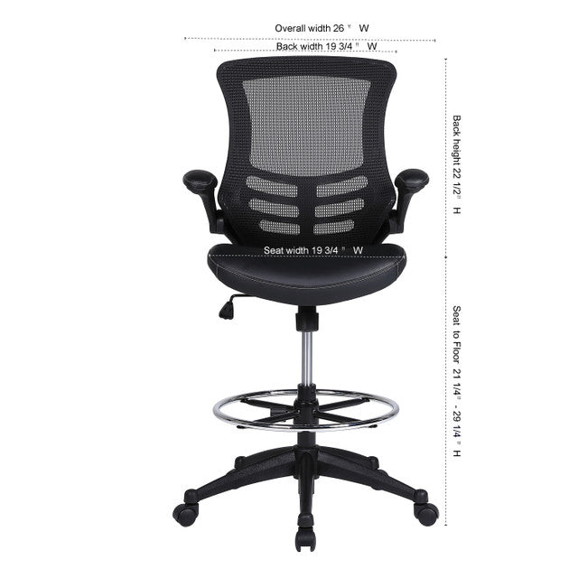 Serene 2.0 Bonded Leather Flip Arm Stool