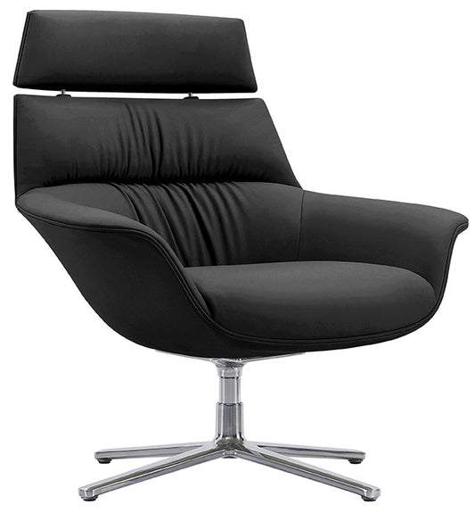 Black Leather Lounge Chair High Back