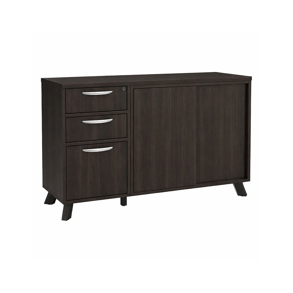 Flex Credenza with Pedestal and Cabinet