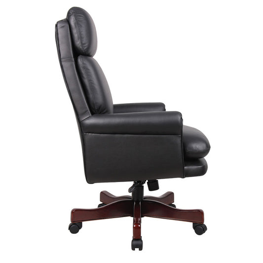 LANCASTER High Back Executive Swivel Chair with Mahogany Frame