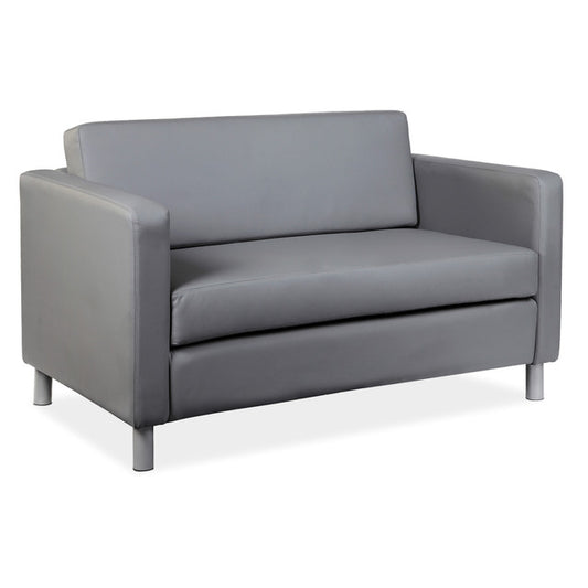 Define Loveseat with Silver Metal Legs