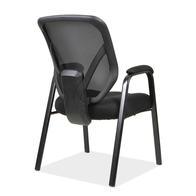 Big & Tall Mesh Back Guest Chair with Arms and Black Frame