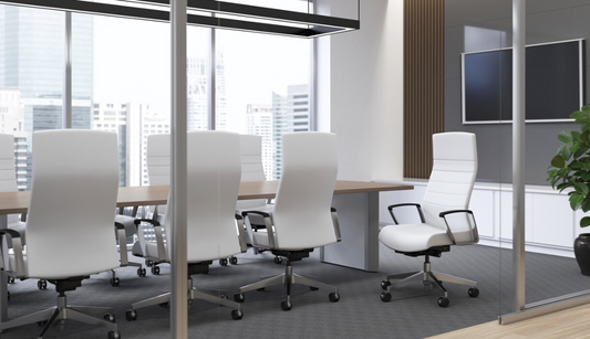 @NCE306 Contemporary White Vinyl Conference Chair