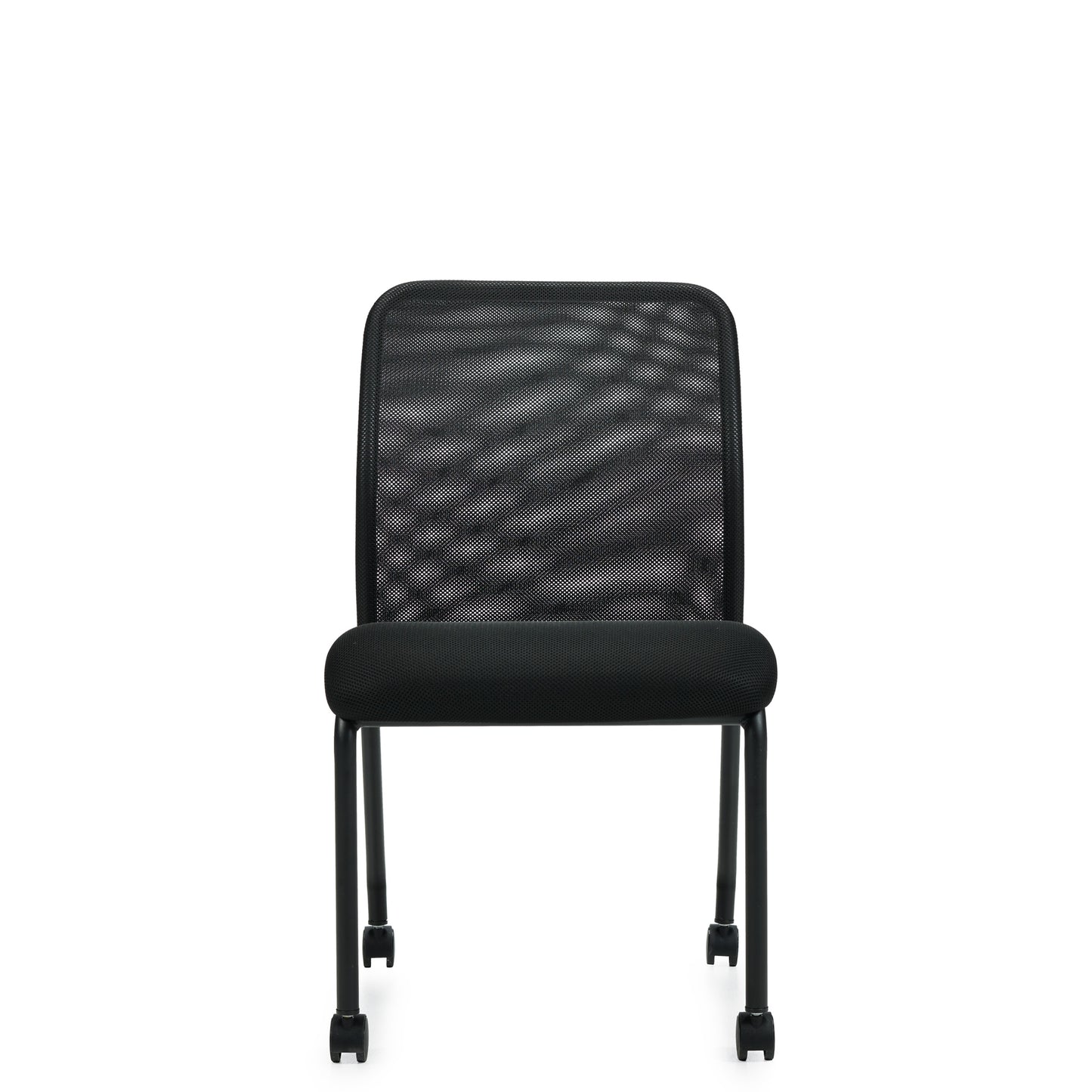 OTG11761B Armless Mesh Back Guest Chair w/Casters