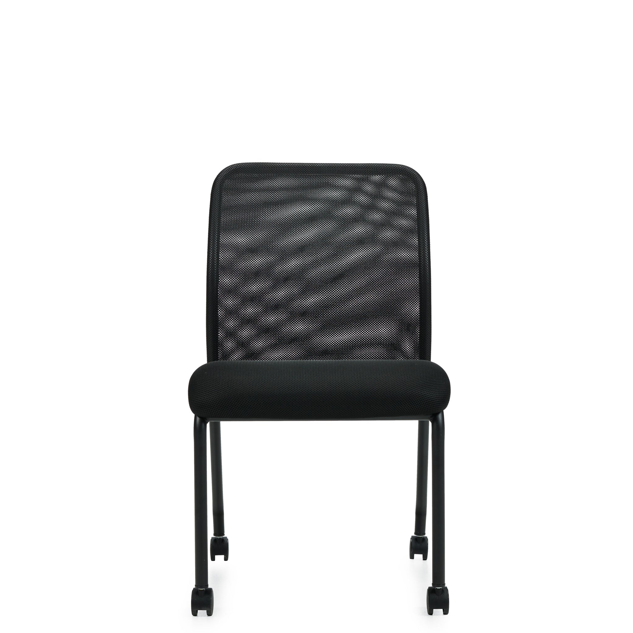 11761B Armless Mesh Back Guest Chair w/Casters