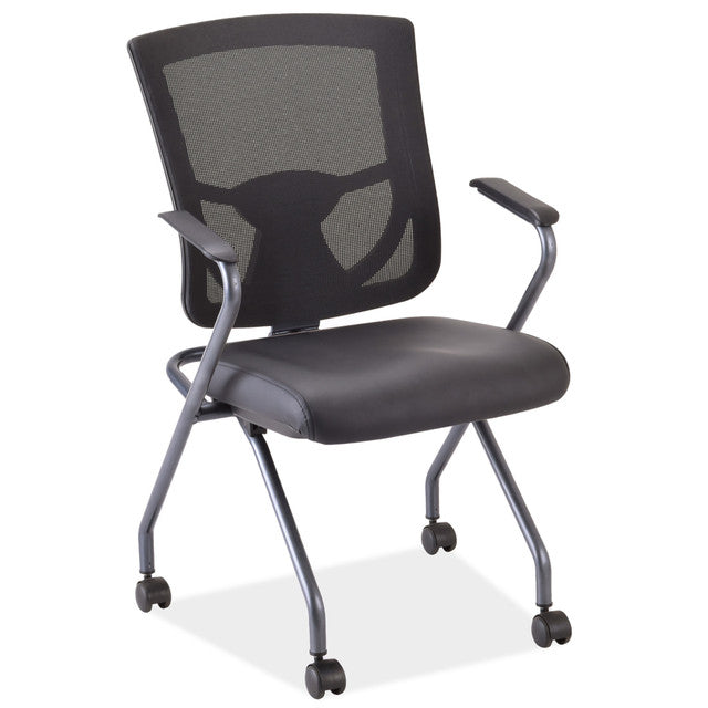 CoolMesh Pro Collection | Mesh Back Nesting Chair with Antimicrobial Vinyl Seat and Titanium Frame