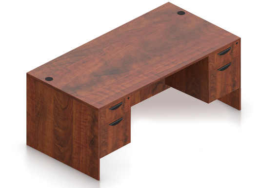 OTG Desk Shell with Two Hanging Box File Pedestals