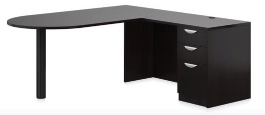 OTG D Island Desk with Box/Box/File Pedestal 71"W x 71"D