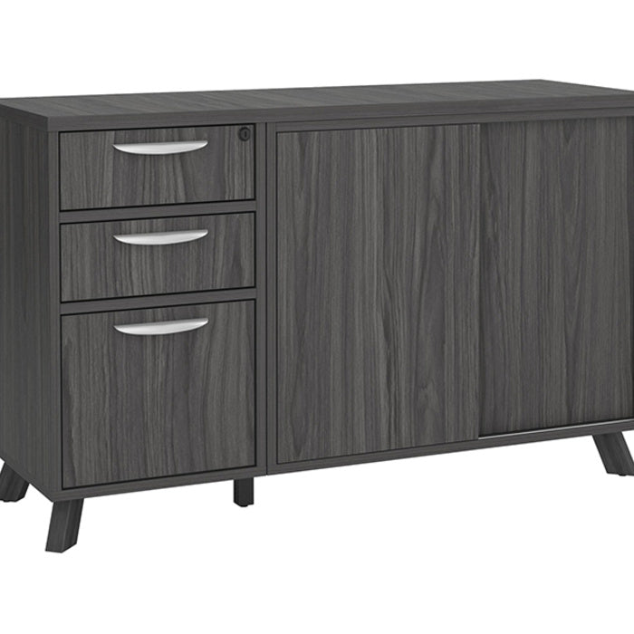 Flex Credenza with Pedestal and Cabinet