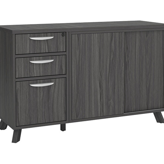 Flex Credenza with Pedestal and Cabinet