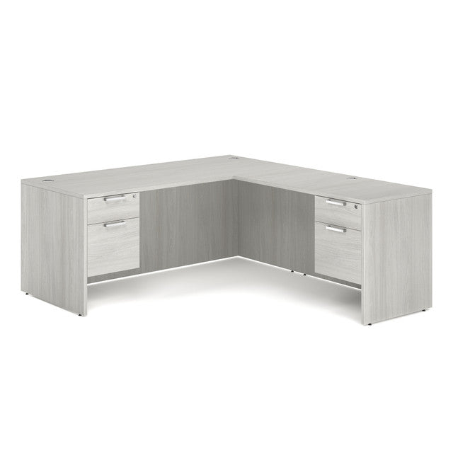 DBLHLOS105 L-Shape Desk with Two Hanging Box/File Pedestals 71"W x 77"D