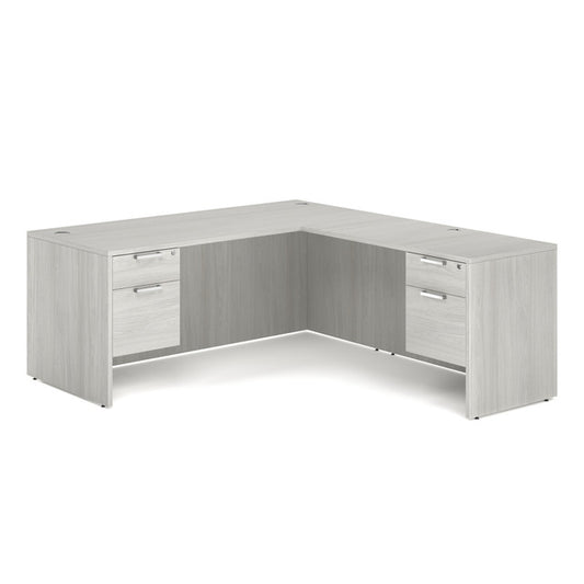 DBLHLOS105 L-Shape Desk with Two Hanging Box/File Pedestals 71"W x 77"D