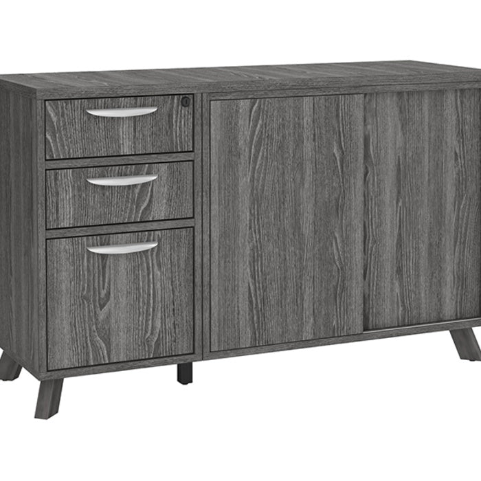 Flex Credenza with Pedestal and Cabinet