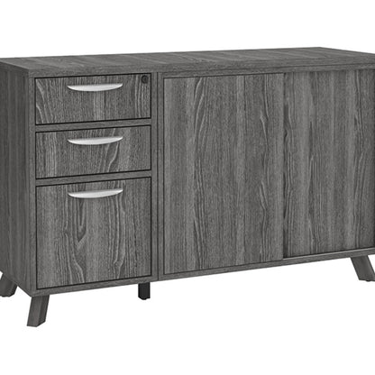 Flex Credenza with Pedestal and Cabinet