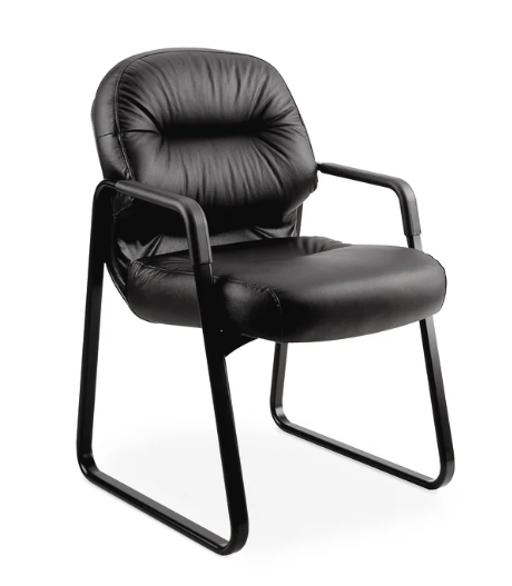 HON Pillow-Soft Guest Chair (Black Leather)
