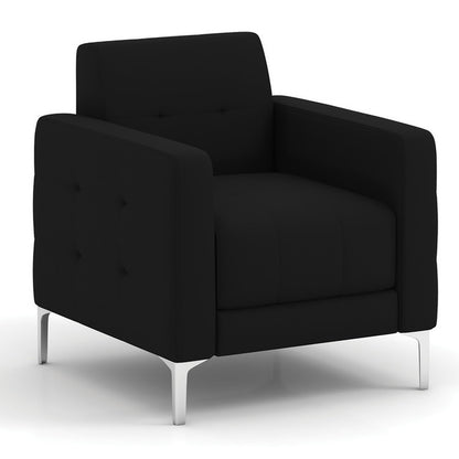 DRAPER Club Chair with Silver Metal Legs