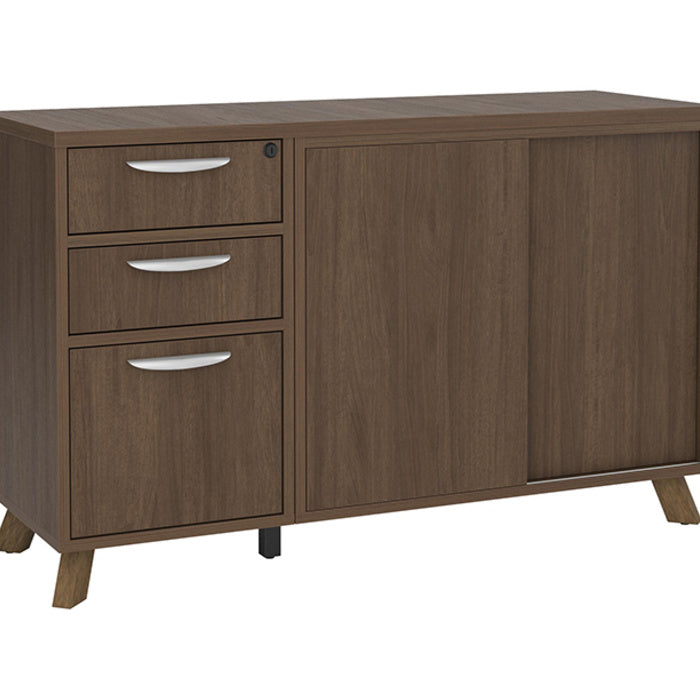 Flex Credenza with Pedestal and Cabinet
