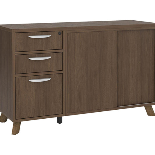 Flex Credenza with Pedestal and Cabinet
