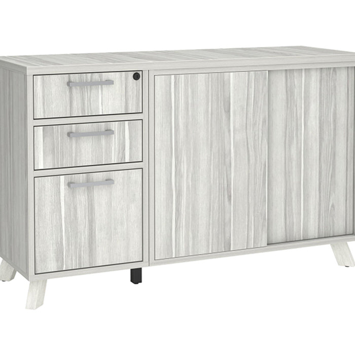Flex Credenza with Pedestal and Cabinet
