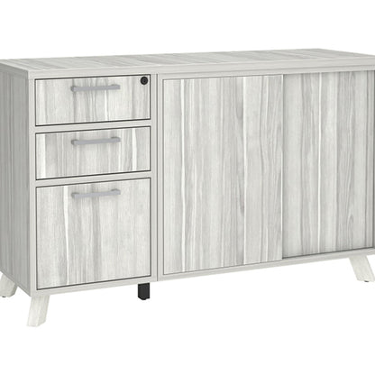 Flex Credenza with Pedestal and Cabinet