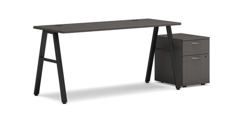 60W x 24D A-Leg Desk with Mobile Box/File Pedestal