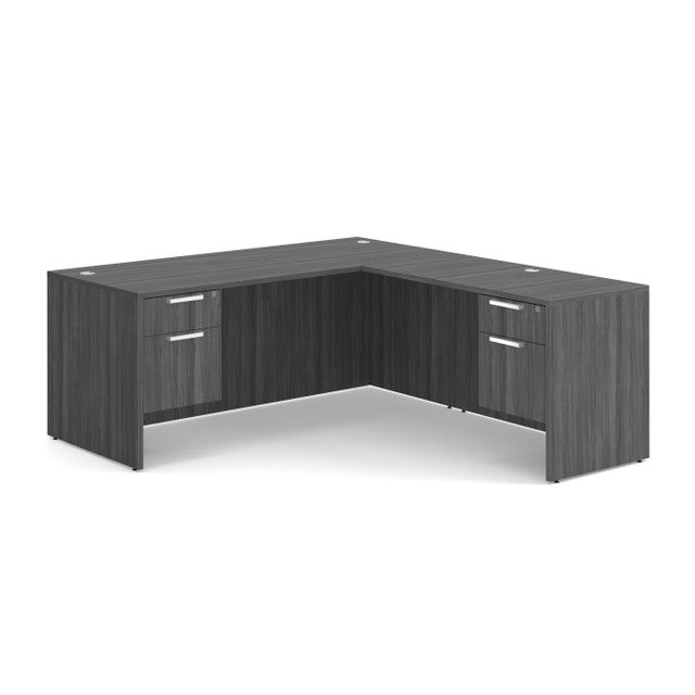 DBLHLOS105 L-Shape Desk with Two Hanging Box/File Pedestals 71"W x 77"D