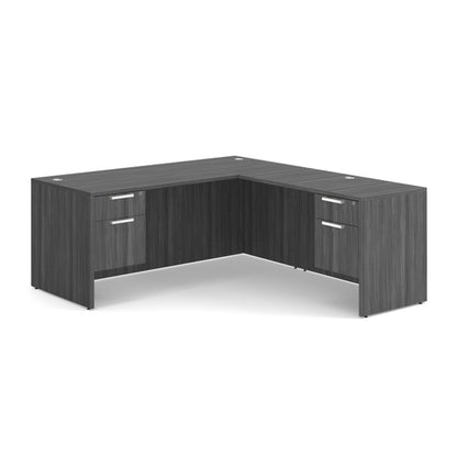 DBLHLOS105 L-Shape Desk with Two Hanging Box/File Pedestals 71"W x 77"D