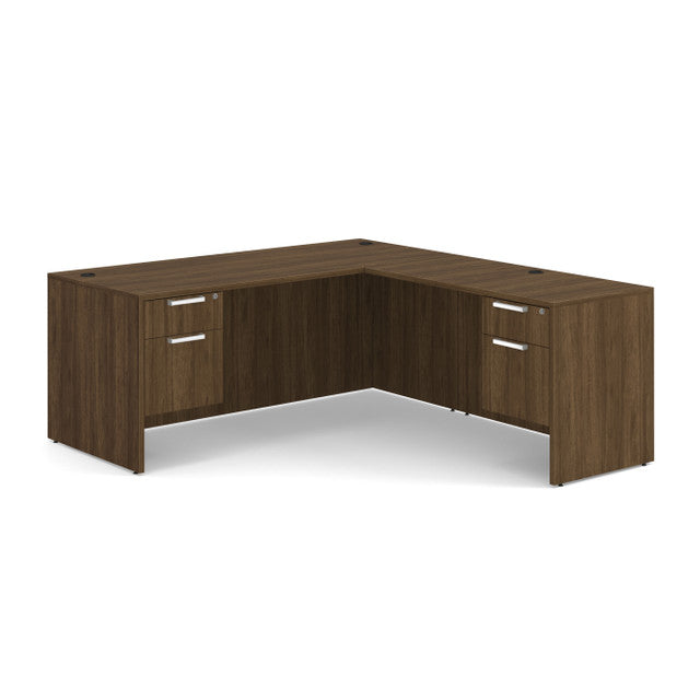 DBLHLOS105 L-Shape Desk with Two Hanging Box/File Pedestals 71"W x 77"D