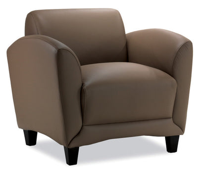 Manhattan Club Chair Top Grain Leather and Black Wood Legs