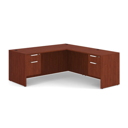 DBLHLOS105 L-Shape Desk with Two Hanging Box/File Pedestals 71"W x 77"D