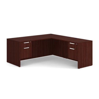 DBLHLOS105 L-Shape Desk with Two Hanging Box/File Pedestals 71"W x 77"D