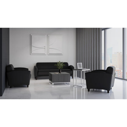 Manhattan Club Chair Top Grain Leather and Black Wood Legs