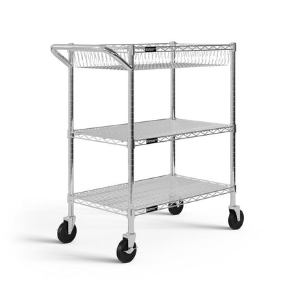 OSWR3005 3-Shelf Chrome Cart with Casters