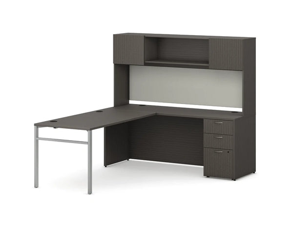 84"W x 72"D L-Station with Hutch