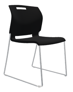 POPCORN Armless Chair, Polypropylene Seat & Back