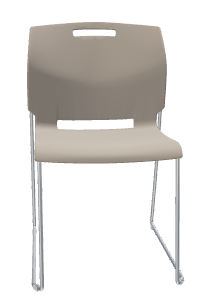 POPCORN Armless Chair, Polypropylene Seat & Back