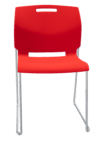 POPCORN Armless Chair, Polypropylene Seat & Back