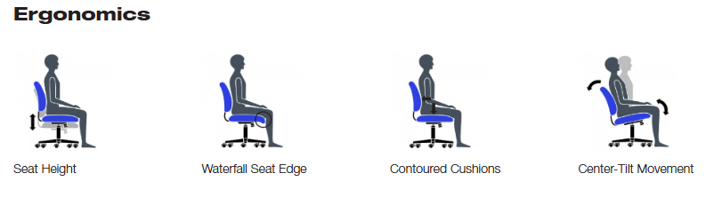 Offices to Go 11642B Mesh Back Task - Armless Chair