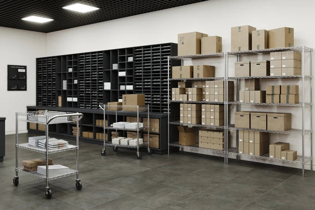 OSWR3005 3-Shelf Chrome Cart with Casters