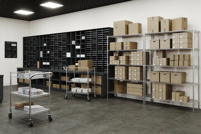 OSWR3005 3-Shelf Chrome Cart with Casters