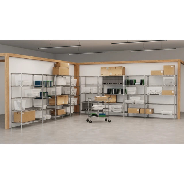 OSWR3005 3-Shelf Chrome Cart with Casters