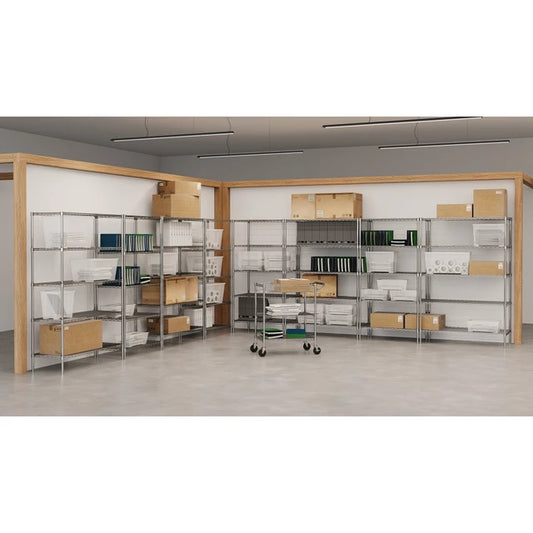OSWR3005 3-Shelf Chrome Cart with Casters