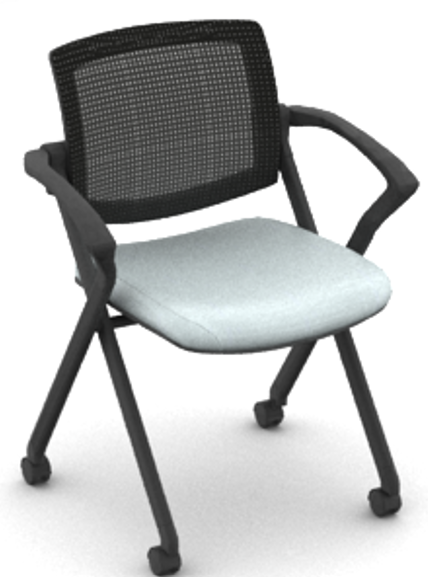 OTG11340B Mesh Back Flip Seat Nesting Chair with Vinyl Seat